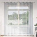 Voile Gardin 2 stk. Mørkegrå 225 x 140 cm Polyester