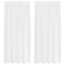 Voile Gardin med gardiner 2 pcs Hvid 175 x 140 cm Polyester