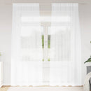 Voile Gardin med gardiner 2 pcs Hvid 225 x 140 cm Polyester