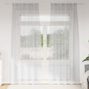 Voile Gardin med gardiner 2 pcs Lysegrå 245 x 140 cm Polyester