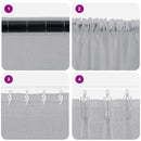 Voile Gardin med gardiner 2 pcs Mørkegrå 140 x 140 cm Polyester