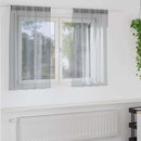 Voile Gardin med gardiner 2 pcs Mørkegrå 140 x 140 cm Polyester