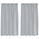 Voile Gardin med gardiner 2 pcs Mørkegrå 140 x 140 cm Polyester