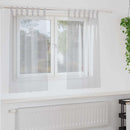 Voile Gardin med gardiner 2 pcs Lysegrå 140 x 140 cm Polyester