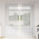 Voile Gardin med gardiner 2 pcs Lysegrå 260 x 140 cm Polyester
