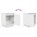 Sengeskab med LED-lys Hvid 38x34x50 cm