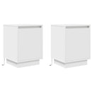 sengeskabe 2 stk. med LED-lys 38x34x50 cm hvid