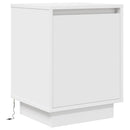 sengeskabe 2 stk. med LED-lys 38x34x50 cm hvid