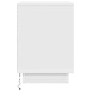 sengeskabe 2 stk. med LED-lys 38x34x50 cm hvid