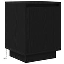 sengeskabe 2 stk. med LED-lys 38x34x50 cm sort