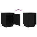 sengeskabe 2 stk. med LED-lys 38x34x50 cm sort