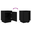 sengeskabe 2 stk. med LED-lys 38x34x50 cm sort