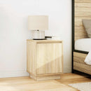 sengeskabe 2 stk. med LED-lys 38x34x50 cm sonoma-eg