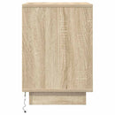 sengeskabe 2 stk. med LED-lys 38x34x50 cm sonoma-eg