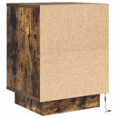 Sengeskab med LED-lys Røget Eg 38x34x50 cm