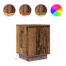 sengeskabe 2 stk. med LED-lys 38x34x50 cm gammelt træ-look