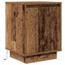 sengeskabe 2 stk. med LED-lys 38x34x50 cm gammelt træ-look