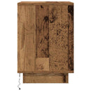 sengeskabe 2 stk. med LED-lys 38x34x50 cm gammelt træ-look