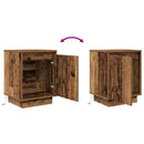 sengeskabe 2 stk. med LED-lys 38x34x50 cm gammelt træ-look