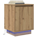 sengeskabe 2 stk. med LED-lys 38x34x50 cm kunsteg