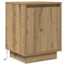 sengeskabe 2 stk. med LED-lys 38x34x50 cm kunsteg