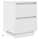 Sengeskab med LED-lys Hvid 38x34x50 cm