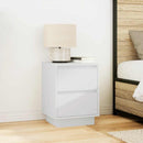 Sengeskab med LED-lys Hvid 38x34x50 cm