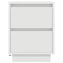 sengeskabe 2 stk. med LED-lys 38x34x50 cm hvid