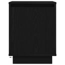Sengeskab med LED-lys Sort 38x34x50 cm