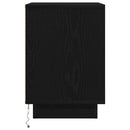 Sengeskab med LED-lys Sort 38x34x50 cm