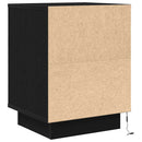 Sengeskab med LED-lys Sort 38x34x50 cm