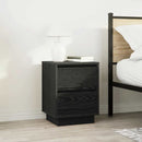 sengeskabe 2 stk. med LED-lys 38x34x50 cm sort