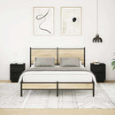 sengeskabe 2 stk. med LED-lys 38x34x50 cm sort