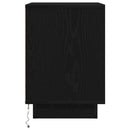 sengeskabe 2 stk. med LED-lys 38x34x50 cm sort