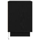 sengeskabe 2 stk. med LED-lys 38x34x50 cm sort