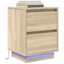 Sengeskab med LED-lys Sonoma Eg 38x34x50 cm