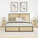 sengeskabe 2 stk. med LED-lys 38x34x50 cm sonoma-eg