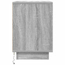 sengeskabe 2 stk. med LED-lys 38x34x50 cm grå sonoma-eg