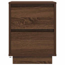 Sengeskab med LED-lys Brun Eg 38x34x50 cm