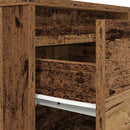sengeskabe 2 stk. med LED-lys 38x34x50 cm gammelt træ-look