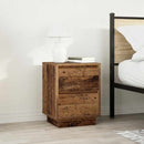 sengeskabe 2 stk. med LED-lys 38x34x50 cm gammelt træ-look