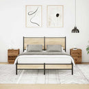 sengeskabe 2 stk. med LED-lys 38x34x50 cm gammelt træ-look