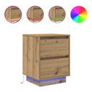 sengeskabe 2 stk. med LED-lys 38x34x50 cm kunsteg