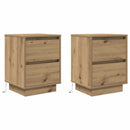 sengeskabe 2 stk. med LED-lys 38x34x50 cm kunsteg