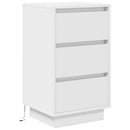 sengeskab med LED-lys 38x34x65 cm hvid
