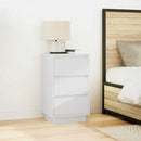 sengeskab med LED-lys 38x34x65 cm hvid