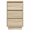 sengeborde med LED-lys 38x34x65 cm sonoma-eg