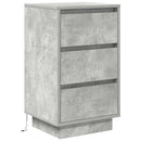 sengeborde med LED-lys 38x34x65 cm betongrå
