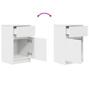 sengeborde 2 stk. 39x35x65 cm konstrueret træ hvid