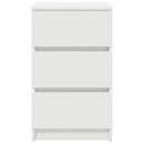 sengebord med 3 skuffer 39x35x65 cm hvid